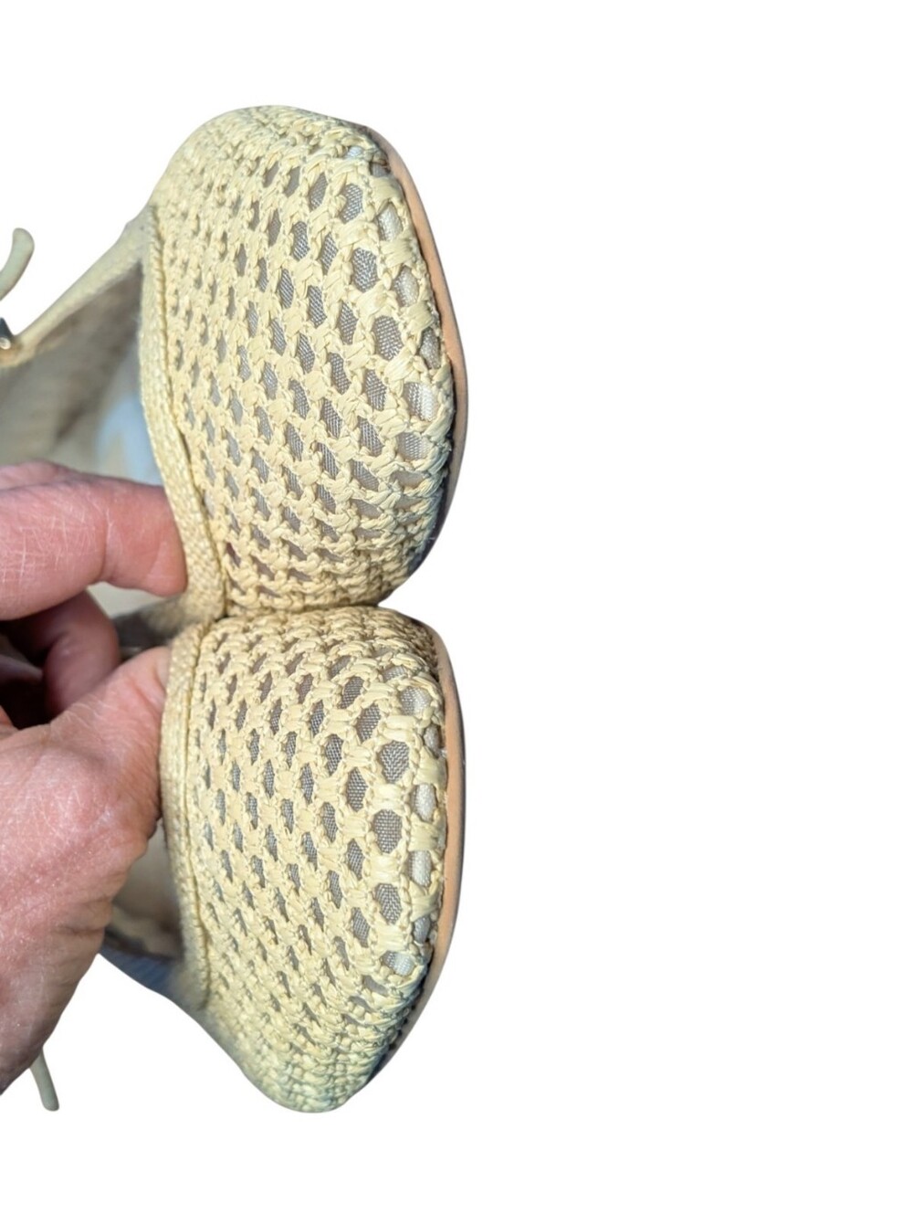 Dolce Vita Reyes Woven Mary Janes Natural Raffia Mesh Ballet Flats Size 6.5 - Picture 5 of 9